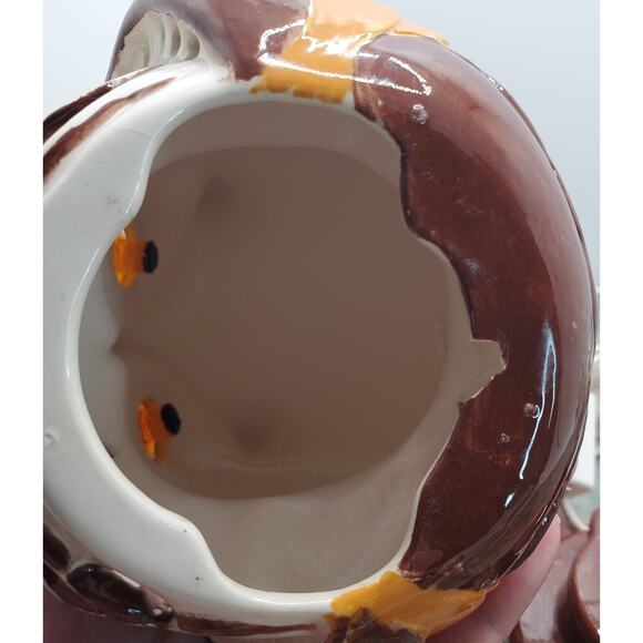 Vtg Ceramic Brown Owl Bedside Night Light Up Eyes 6 Inch Electric Switch Lamp - Picture 6 of 15